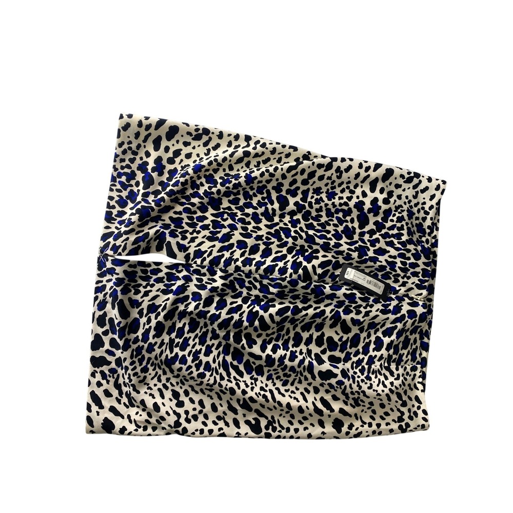 J.Crew Factory Blue Black Graphic Leopard Print Skirt Women's Size 6